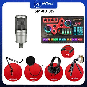Mua Combo sound card X5 + mic thu âm SM8B chuyên hát nhạc livestream tặng kèm full phụ kiện hát nhạc cực hay