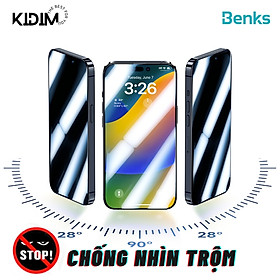 Mua Kính Cường Lực Benks Curved 0.3mm 3D chống nhìn trộm cho iPhone14 Pro Max/14 Pro/14 Plus/ 14 - Hàng chính hãng