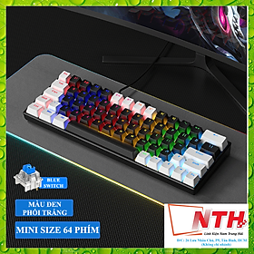 Mua Bàn phím cơ Blue Switch ZIFRIEND KA6406 với thiết kế mini size vô cùng nhỏ gọn kèm theo đèn led RGB
