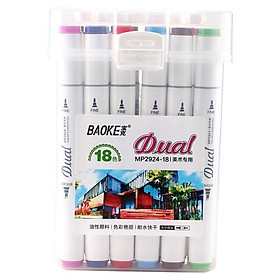 Bút dạ màu / Bút lông màu / Bút Marker 2 đầu BaoKe MP 2924 12/18/24 Màu