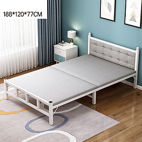 Mua HOT Giường gấp khung sắt 120cm kèm tựa lưng và Đệm cao cấp - Giường ngủ khung sắt có tựa lưng Gấp gọn đa năng PR01