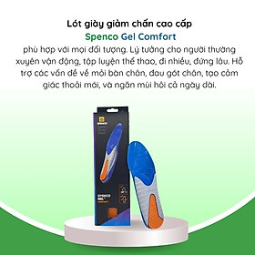 Lót giày thể thao gel silicon cho bóng đá, chạy bộ, cầu lông, tennis, bóng bàn Spenco Gel Comfort
