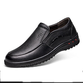 Giày da nam giày da bò nam giày nam giày cho bố giày trung niên cao cấp thời trang phong cách Hàn Quốc mã T26555 tặng kèm 1 chiếc vòng đeo tay gỗ quý ngẫu nhiên