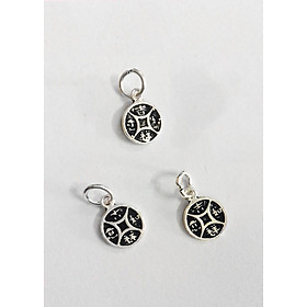 Combo 3 cái charm bạc hình đồng tiền treo - Ngọc Quý Gemstones