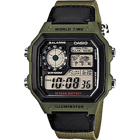 Đồng Hồ Casio Nam Dây Da Phối Vải AE-1200WHB-3BVDF