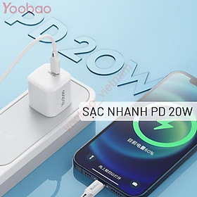 Mua Củ Sạc Nhanh Cổng Type-C PD 20W Cho iPhone 12 / iPhone 12 Pro Max - YOOBAO RY-U62 - Hàng nhập khẩu