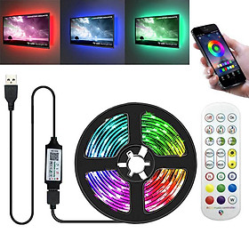 Hình ảnh Dây Led 5050 RGB Trang Trí TV, Case PC Điều Khiển Remote Cảm Biến Nhạc, Nguồn USB