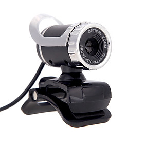 Webcam USB 2.0 cho máy tính để bàn tích hợp Micrô hấp thụ âm thanh Webcam cuộc gọi video-Màu Bạc