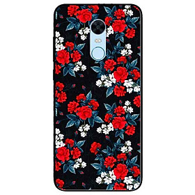 Ốp lưng in cho Xiaomi Redmi Note 5 (Redmi 5 Plus) Mẫu Hồng Đỏ Nền Đen