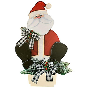 Trang trí người tuyết bằng gỗ Trang trí Giáng sinh Thủ công bằng gỗ (ông già)