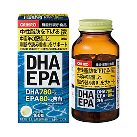 Viên Uống DHA EPA Orihiro Nhật Bản 180 Viên, Mẫu mới - Nội địa Nhật Bản