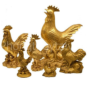 Mua Gà Trống ĐỒNG Phong thủy  Trang trí cao 14cm (chiêu tài lộc hóa sát...)