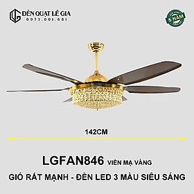 Quạt Trần Tân Cổ Điển Lê Gia LGFAN846 | Quạt Trần Gió Mạnh Mạ Vàng - Hàng Nhập Khẩu