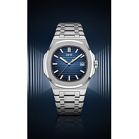 Đồng hồ nam chính hãng I&W Carnival 721G1-T1 kính sapphire,chống xước,chống nước 50m,Bảo hành dài hạn,máy cơ (automatic),mặt đen viền trơn dây thép không gỉ