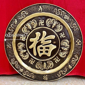 Mua Mâm đồng chữ phúc và 5 Dơi .Mâm Ngũ phúc Đường kính 52cm