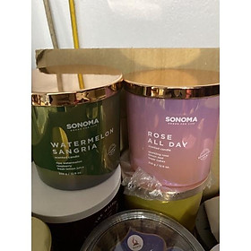 Mua Nến thơm xuất dư hãng SONOMA cao cấp -Pineapple  Watermelon  Rose. Nến xuất dư  quà tặng cao cấp. Scented candles