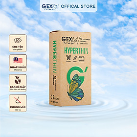 Bao cao su GEXlife Hyperthin (Hộp 12 cái) - Siêu mỏng, ôm khít