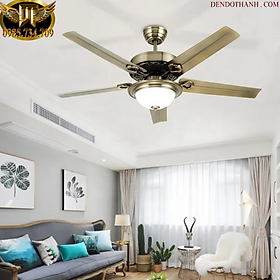 Mua Quạt trần đèn led phòng khách 5 cánh hiện đại êm gió điều khiển từ xa QTD