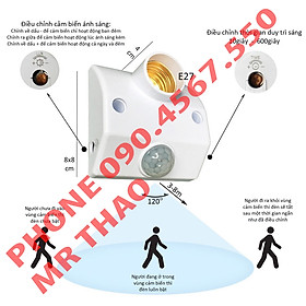 Mua Đui Đèn Cảm Ứng Hồng Ngoại ( Tự Bật Đèn Khi Có Người )