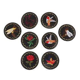 8Pcs Sew on Iron on Mixed Embroidery Applique Patches Decorative Stickers