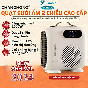 Mua Quạt Sưởi Gốm Mini  Máy Sưởi Changhong 2000W Để Bàn Cao Cấp Làm Ấm Nhanh Sấy Khô Quần Áo Màn Hình Cảm Ứng Có Hẹn Giờ 3 Chế Độ Giúp Giữ Ấm Cơ Thể Chống Cảm Lạnh Trong Mùa Đông - Hàng Chính Hãng