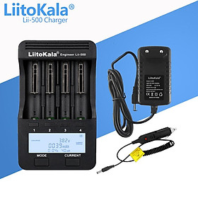 LiitoKala Lii-500 LCD 3.7V/1.2V AA/AAA 18650/26650/16340/14500/10440/18500 Sạc Pin có màn hình Adapter 12V2A Màu sắc: Lii-500 và xe hơi