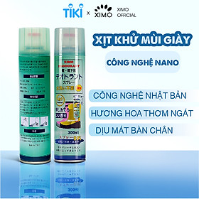 Bình xịt lưu hương chống thối chân, khử mùi giày XIMO, kháng khuẩn, công nghệ Bạc ion (VSG08-1)