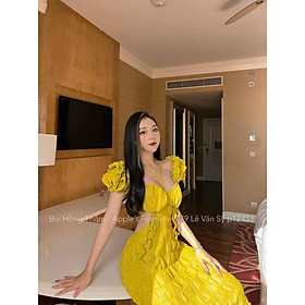 Đầm maxi xốp mocking cao cấp y hình