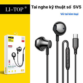 Mua Tai nghe kim loại Rio Tinto Li-Top SV5 chân Type C  điều chỉnh âm thanh trầm giải mã kỹ thuật số  hàng chính hãng