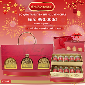 Sét Quà Tặng 10 Hũ Yến 70ml chứa 7.8g Yến Tươi Tiệt Trùng Cao Cấp - Yến Sào BaNest