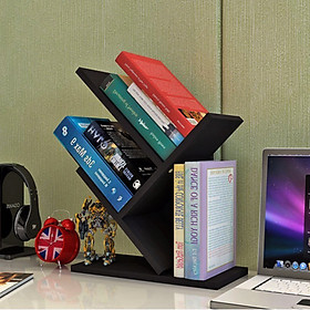 Mua Kệ sách mini hình xương cá 3 tầng bằng gỗ MDF  dùng để đựng sách vở hoặc tài liệu  để trên bàn học hoặc bàn làm việc  hàng lắp ráp thông minh  đa năng - ĐEN