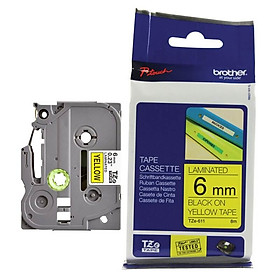 Mua Nhãn tiêu chuẩn Brother TZe-611  (6mm x 8m - Chữ đen trên nền vàng  chống thấm nước) - Hàng chính hãng