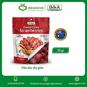 Thùng dâu tây sấy giòn DJ&A 25g (Thùng 10 túi)