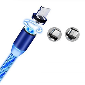 Mua Cáp sạc từ hít nam châm 3 đầu xoay 360 độ có led nhiều màu - Giao Ngẫu Nhiên