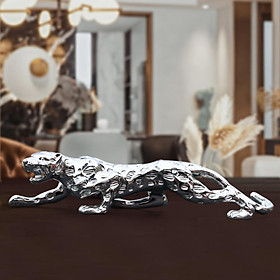 Resin Leopard Statue, Sculpture for Living Room Desktop Car Dashboard Decor Ornament