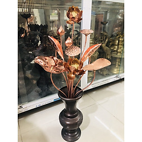 Mua Hoa sen bó 10 cành bằng đồng đỏ đồ thờ cúng gia tiên
