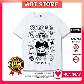 Áo thun in hình One Piece Luffy mũ rơm Anime Manga độc đẹp giá xưởng