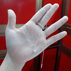 Dây chuyền bạc liền mặt đính ngọc  YN JEWELRY