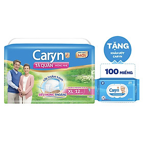 Tã quần Caryn size lớn XL12 - tặng khăn ướt