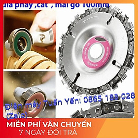 ĐĨA LƯỠI CƯA XÍCH CẮT , PHAY ,PHÁ GỖ ĐA NĂNG GẮN MÁY MÀI 100MM