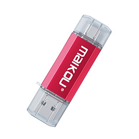 Portable 3 in 1 64GB USB 3.0 Flash Drive Type- USB Memory Stick Red