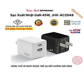 Mua Củ sạc xuất Nhật GaN 45W KFLY ( JHX-AC2048) đạt chứng nhận PSE tiêu chuẩn Nhật Bản  Kim Ánh cho dùng thử 30 ngày  bảo hành hàng chính hãng 12 tháng