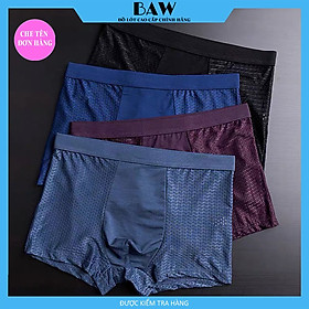 Quần Boxer Nam sợi cotton kháng khuẩn, Quần Lót Nam co giãn 4 chiều thấm hút mồ hôi cực tốt thương hiệu BAW (combo 5 màu ngẫu nhiên) NT7983