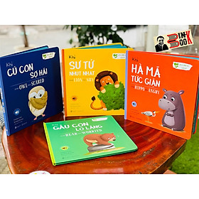 [Truyện tranh song ngữ Anh - Việt, bìa cứng, in màu] - [Combo 4 cuốn con & cảm xúc của con] - KHI HÀ MÃ TỨC GIẬN - KHI SƯ TỬ NHÚT NHÁT - KHI GẤU CON LO LẮNG - KHI CÚ CON SỢ HÃI - Gemma Cary, Krishna Kumar - Kiều Anh Tú dịch - Mochi Books - NXB Lao Động.