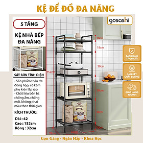 Mua Kệ Nhà Bếp 5 Tầng Kệ Phòng Khách Đa Năng Khung Thép Carbon Phun Sơn Tĩnh Điện Hàng Loại 1