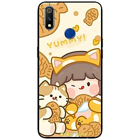Ốp lưng dành cho realme 3 - realme 3 pro - realme 5 / 5s / 5i / 6i / 6i - realme 5 pro mẫu cô gái ăn kem