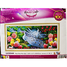 Mua Tranh thêu chữ thập Đôi công phú quý LV3544  kích thước 100 x 50 cm