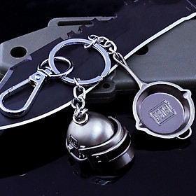 Combo Móc Khóa Mũ Level 3 Và Chảo Thép Pubg