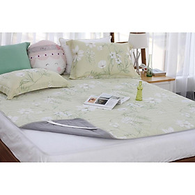 Mua Chiếu điều hòa mát thiên nhiên 100% lụa Tencel cao cấp GRAND  kèm vỏ gối  hoa cỏ vàng  nhiều kích thước
