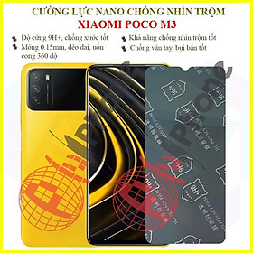 Dán chống nhìn trộm dành cho Xiaomi Poco M3 - Dán cường lực dẻo nano 9H+